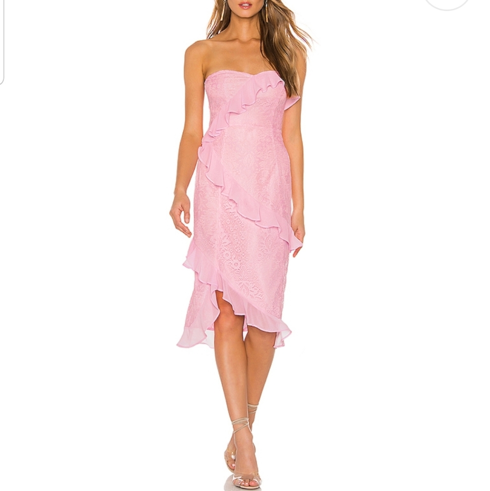 Lovers + Friends Harris Midi Dress in Baby Pink